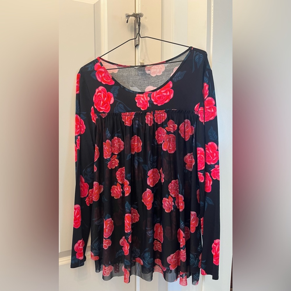 Matilda Jane Black and Pink Floral Top